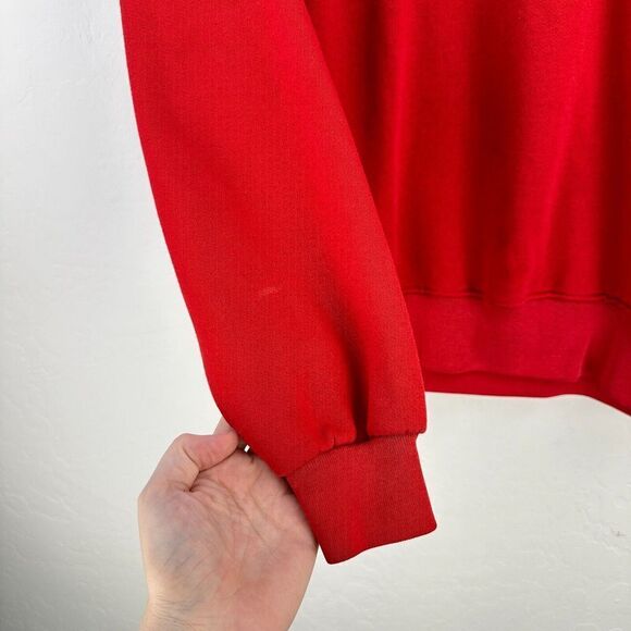 VTG Giorgio Beverly Hills Sweatshirt Womens L Red‎ Gold Embroidered Collared - Picture 3 of 8